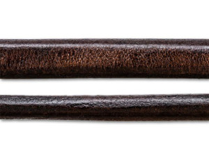 Regaliz 10 x 6mm Distressed Brown Oval Leather by the Inch